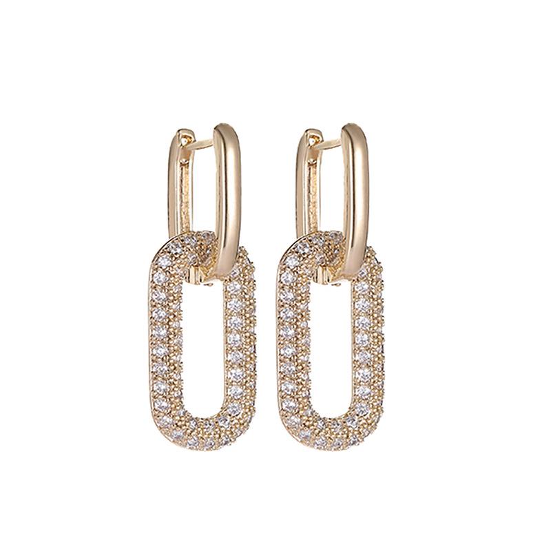 Chic European & American Style Simple Metal Round Earrings for Women