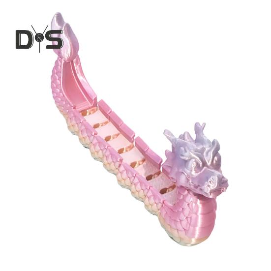 

3D-печатная фигурка лодки-дракона с подвижными суставами, фигурка лодки Loong, шарнирная модель лодки, игрушка-фиджет, украшение для фестиваля лодок-драконов разноцветный