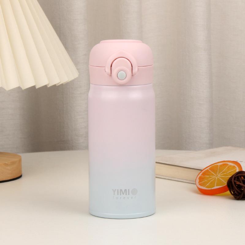 Women's Stainless Steel Insulated Water Bottle, Flip-Top Lid, Stylish On-the-Go Cup