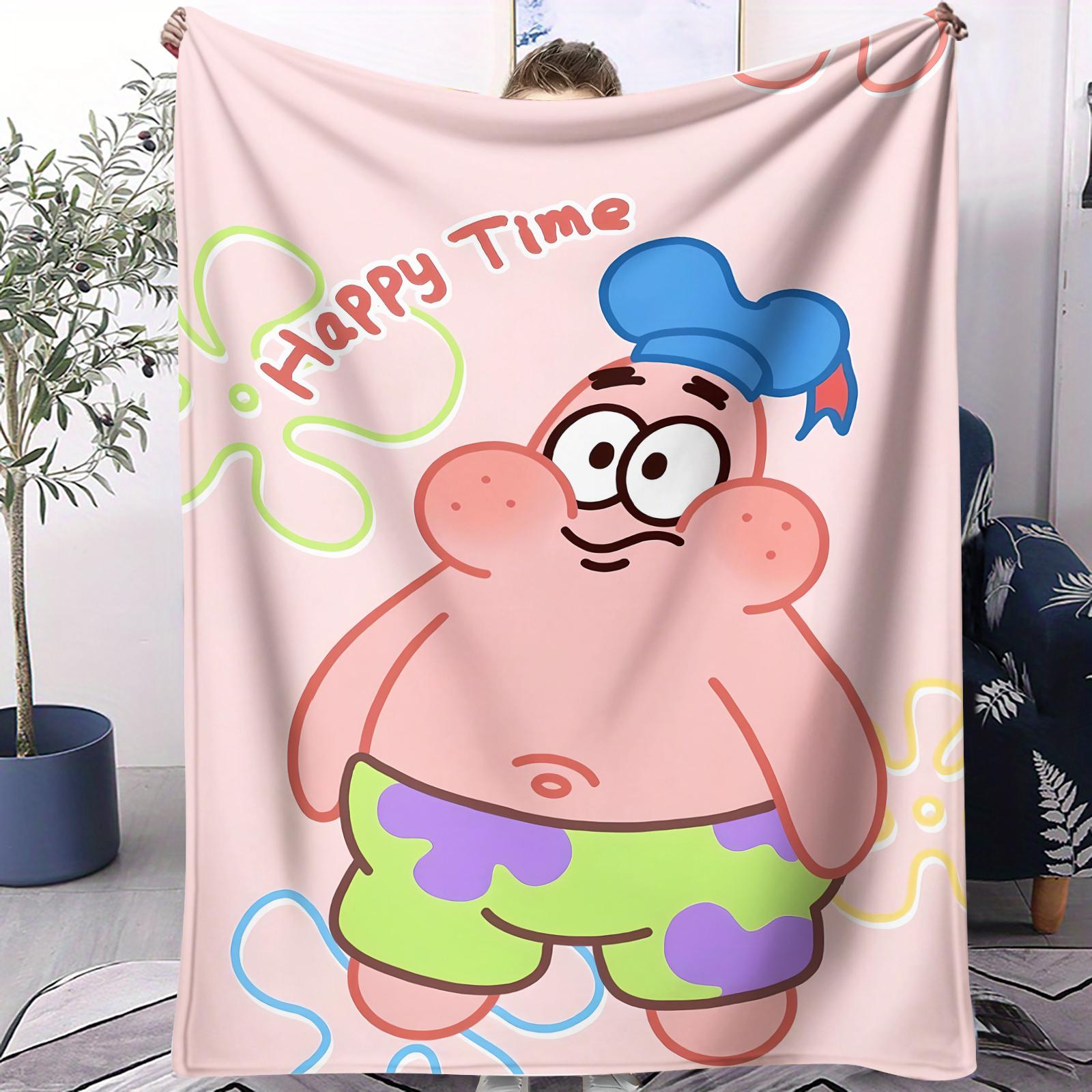

1PC SpongeBobPatrick Dark Shipwreck Flannel Throw Blanket for Adult Quality Super Soft Warm Blanket for Travel Office Home 70x100cm
