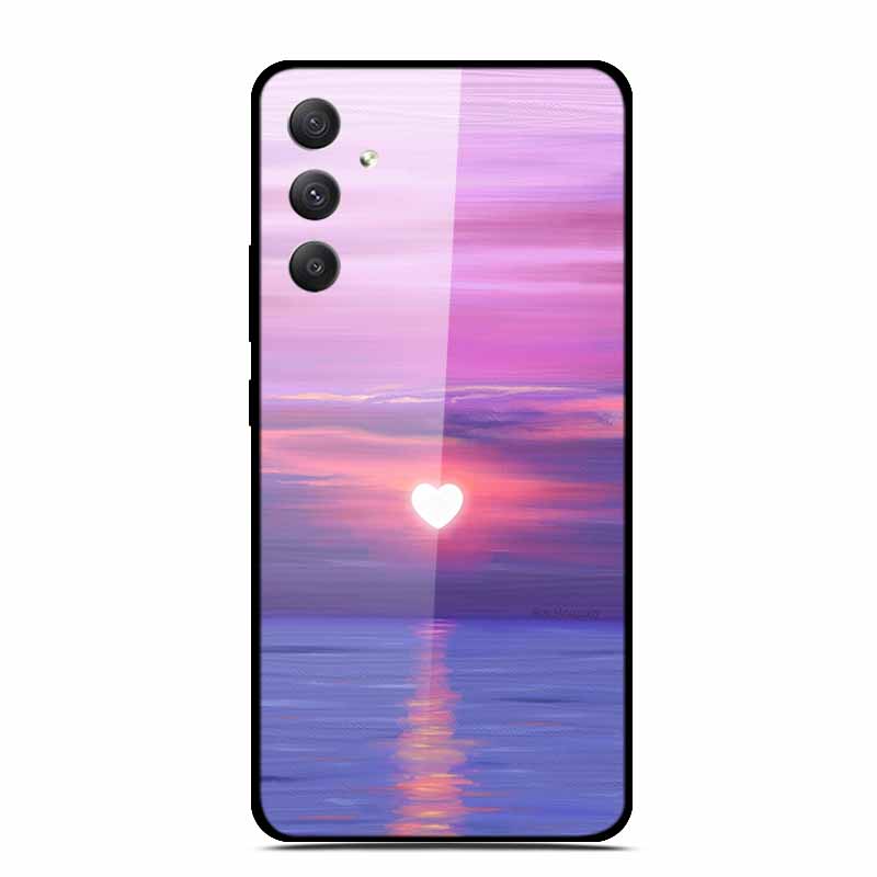 Tempered Glass Cases For Samsung M35 5G Case GalaxyM35 Painted Hard Back Fundas for Samsung Galaxy M35 5G Back Cover Protection