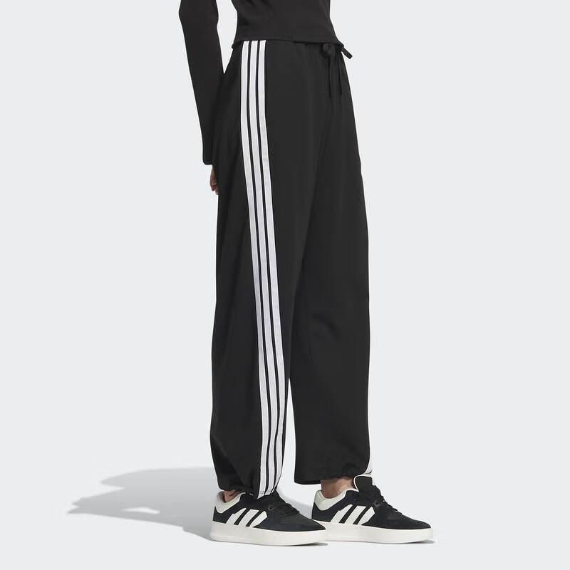 Adidas Side Stripe Soft Breathable Comfortable Skin-Friendly Banana Casual Pants Women Bottoms Black JY7697