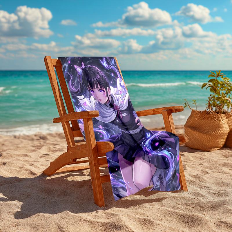 1pc Tsuyuri Kanawo Beach Towel, Comfortable and Thick, and Swimming/Bath/Picnic/Camping Towel, Suitable for Seaside Beaches