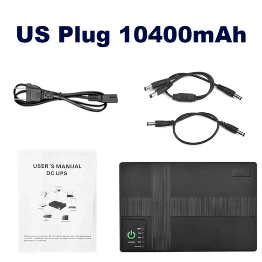 DC UPS Battery Backup 8800/10400mAh 5V 9V 12V 2A 15V 24V 1A Output Uninterruptible Power Supply 85‑265V UPS Battery Backup