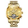 Reloj Mecánico Automático con Fase Lunar Elegante Esqueleto Resistente al Agua Popular Luminoso para Hombre