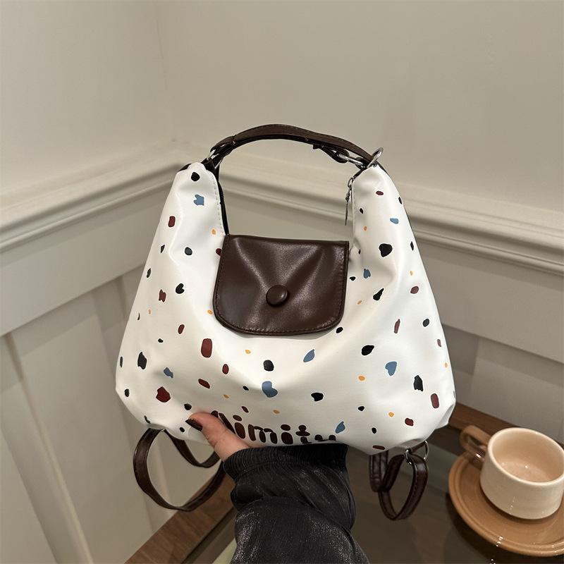 Shoulder bag Casual large-capacity underarm bag 2025 new relaxed color polka dot backpack