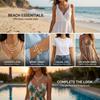 Boho Multilayer Starfish Shell Rice Beads Jewelry Set for Women Vintage Imitation Pearl Necklace Earrings Summer Beach Jewelry