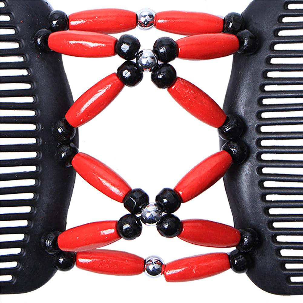 Fashion Women Stretchy Magic Comb Elasticity Hairpin Beads Double Comb Hair Device