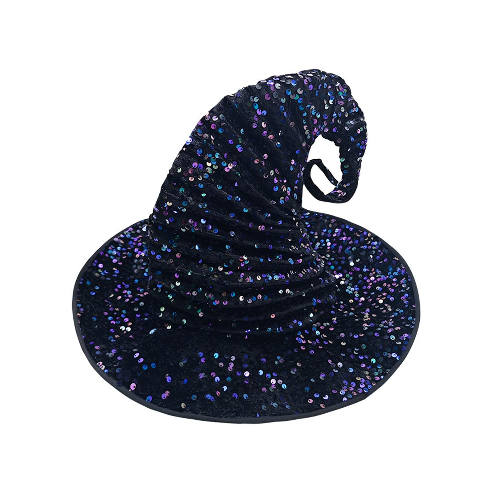 

Halloween Party Witch Hats, Witch Hats With Abundant Sequins, Red And Purple Female Party Outfit Accessories One Size фиолетовый