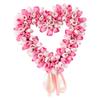 Lifelike Heart Shaped Wreath Pink Tulip Floral Decoration for Door Wedding Proposal Anniversary Party