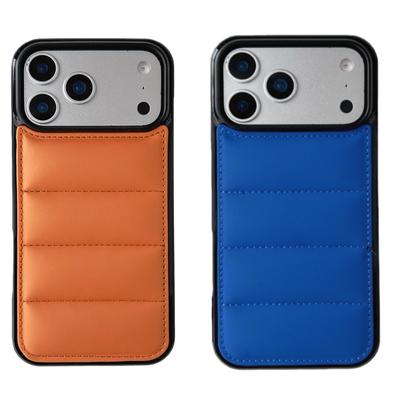 Luxury Down Jacket Puffer Phone Case for iPhone 17 Air 15 16 14 Plus 13 12 11 17 Pro Max Soft Fabric Silicone Candy Cover Funda