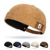 Hip Hop Corduroy Beanie Caps Solid Color Vintage Dome Hat Retro Brimless Hat  Men Women