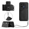 For OnePlus Ace 5 5G/OnePlus Ace 5 Pro 5G/OnePlus 13R 5G Case Card Holder Kickstand Skin-Touch Phone Cover with Wrist Strap