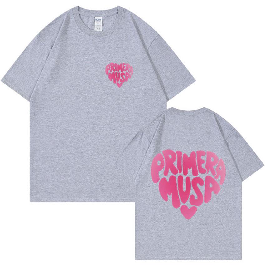 Fashion 2025 T-shirt: Rapper Omar Courtz Primera Musa Double-sided Printed Men's and Women's Hip-hop Y2K Aesthetic T-shirt