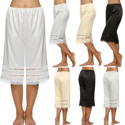 Summer Lady Silk Knit Underwear Underwear Fashion Solid Color Sexy Lace Loose Comfort Pants Home Clothing Cropped Pants