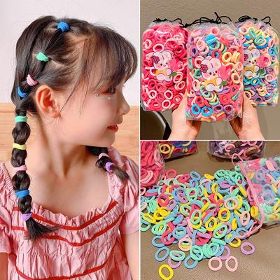 SE ME 200 Pz/borsa Cravatta Colorata Per Capelli Per Bambini Regalo Gratuito Carino Morbido Coda di Cavallo Fascia Per Capelli Set Accessori Per Capelli Moda