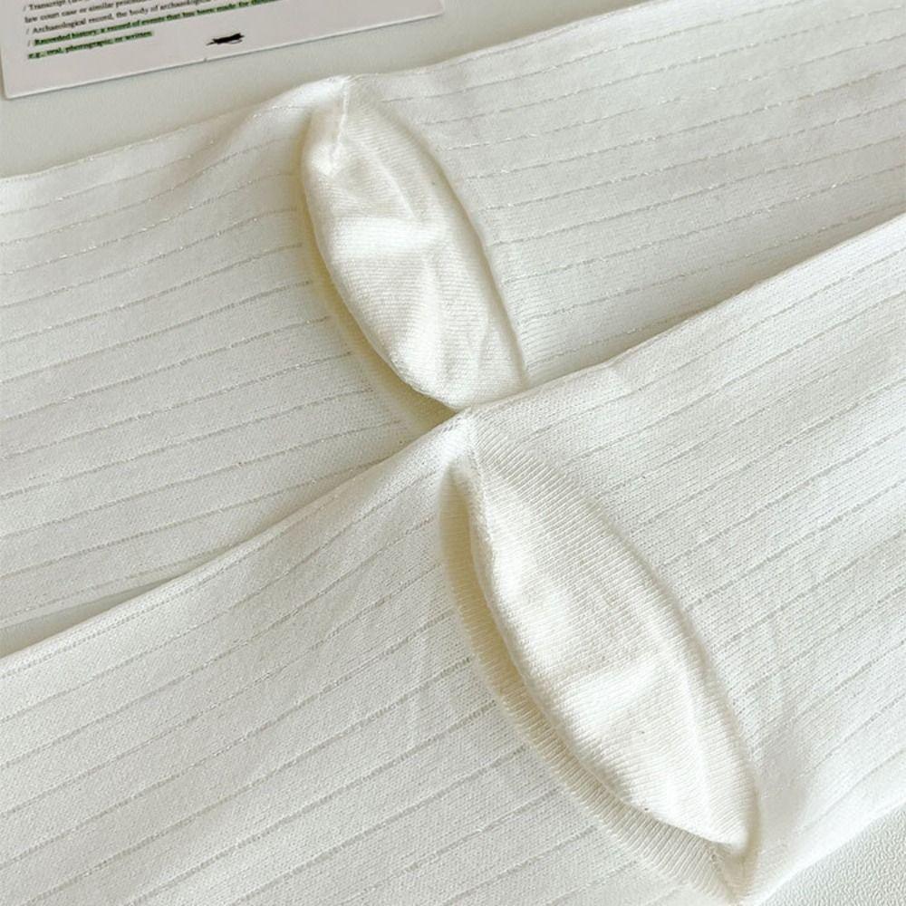 2 Paar Dünne Kniehohe Socken Streifen Mid-Calf Socken Mode JK Zehensocken Mädchen