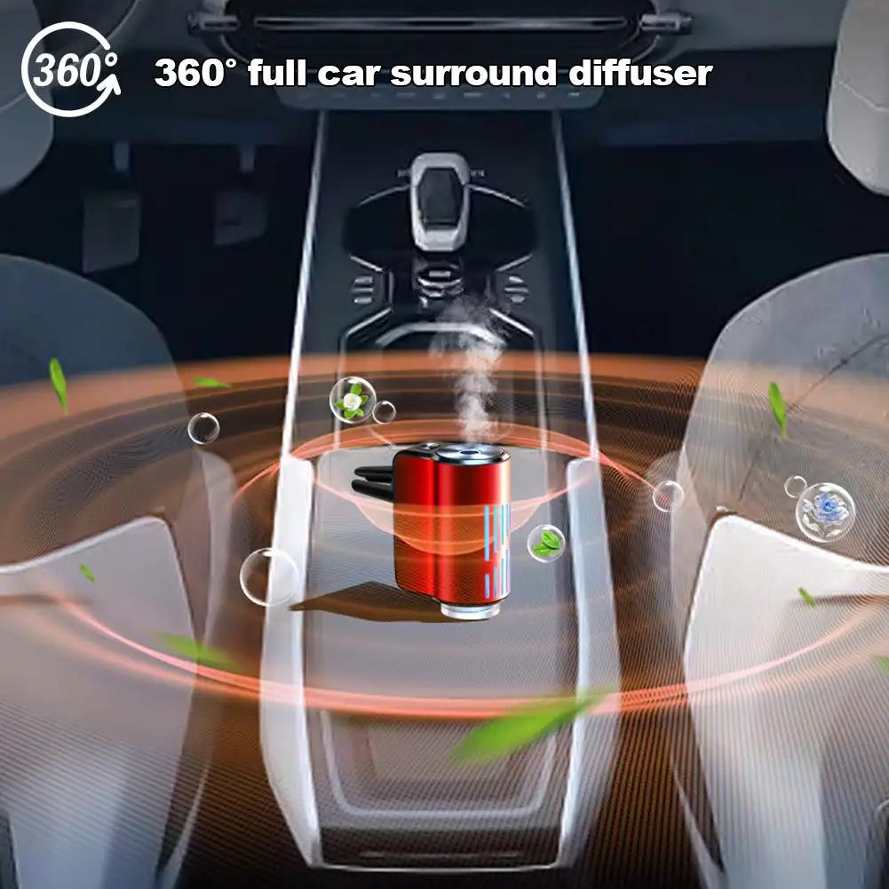 New Car Air Vent Air Diffuser Aroma Humidifier With Atmosphere Light Electric Air Freshener Car Fragrance For Removing Odors