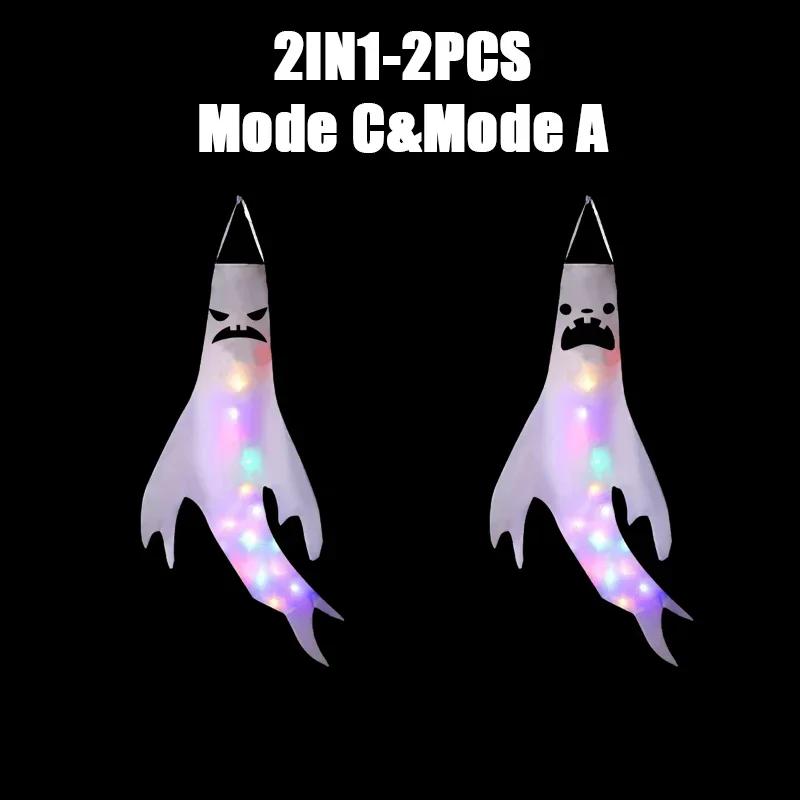 Scary Ghost Windsock LED Lighting Ghost Pendant Hanging Ghosts Ghost Festival Venue Decoration Props Halloween Party Decoration