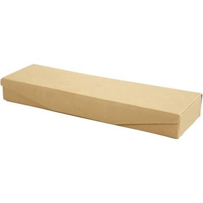 Paper Mache Pencil Box To Decorate - 6 X 21 X 2.5 Cm