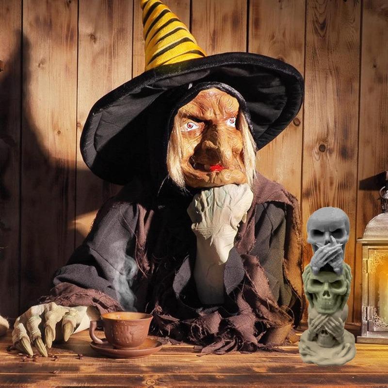 1-5PCS Halloween DIY Candle Mold 3 Pack - Silicone Pumpkin Skull Grimace Mold for Aromatherapy Wax Spooky Home Party Decoration