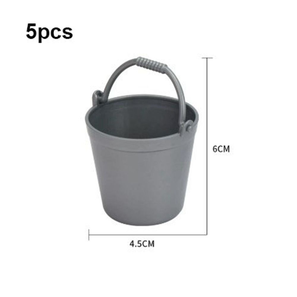5pcs 6 Colors Doll Miniature Bucket Model Mini Children Beach Small Bucket