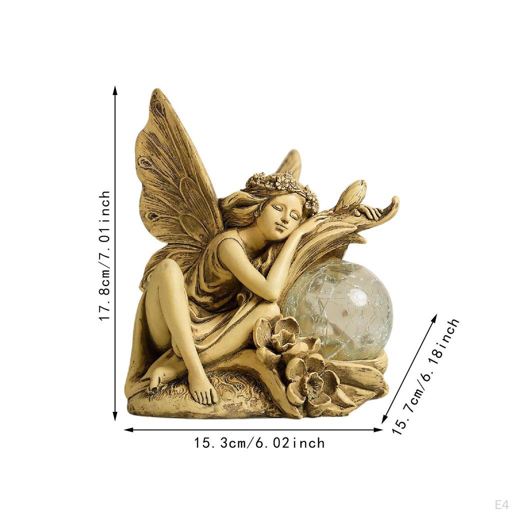 Garten Solar Statue Licht Elf Mädchen Skulptur Fee Figurine Rasen Ornament für Bauernhaus
