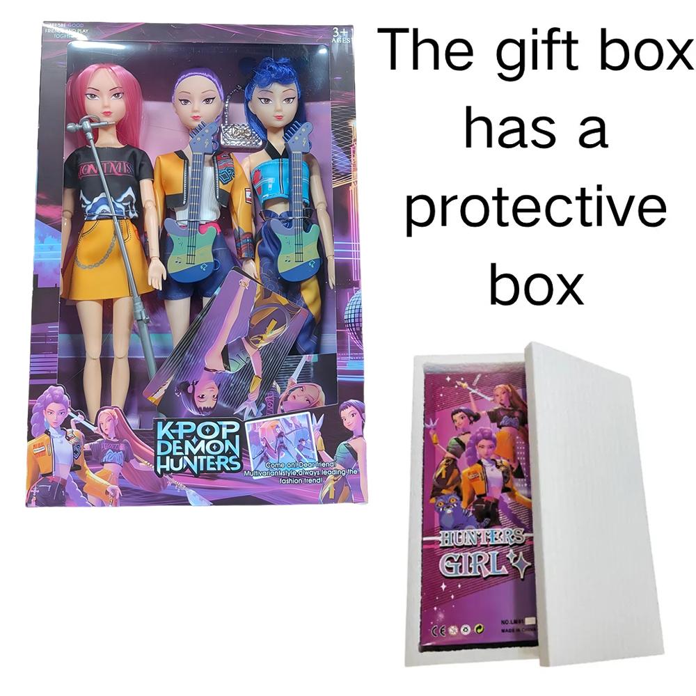2026 HOT SALE Anime KPop Demon Hunters Doll Vinyl Toy Rumi Mira Zoi Character Vinyl Mask Figurine Birthday Gift Fan Club Gifts