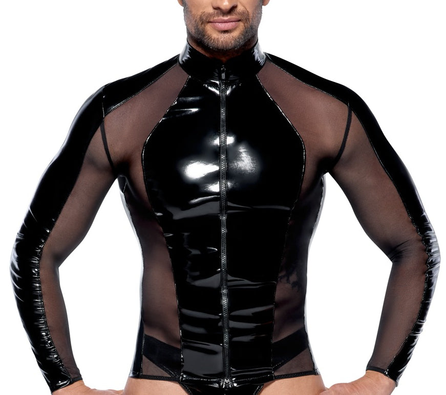 Sexy Vinyl Up Black T-shirt - Black Level Men - Sexy T-shirt