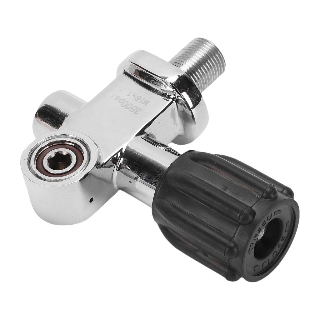 Diving Valve Stainless Steel M18x1.5 Thread DIN YOKE Valve for Snorkel Diving Equipment