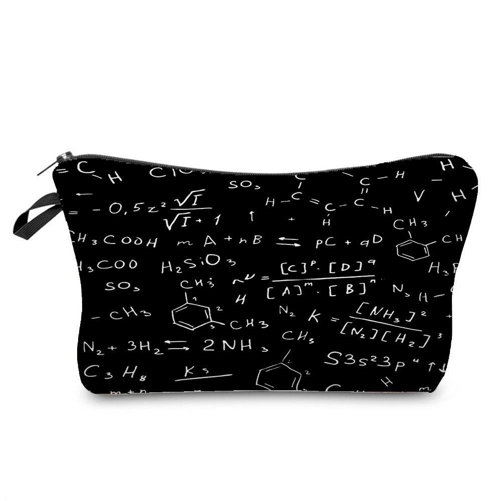 Women Chemical Physics Formulas Print Cosmetic Bag Toiletries Organize Travel Storage Case 6768