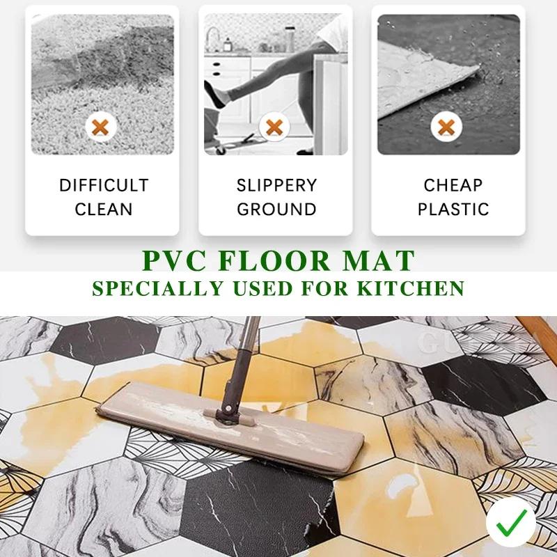 Waterproof Non-slip PVC Kitchen Mat Oil Proof Floor Carpet for Home Entrance Balcony Decoration Tapete De Cocina