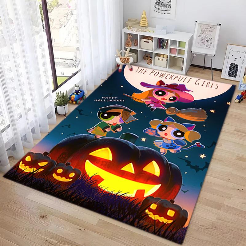 1Pc The Powerpuff Girls Printed Rectangle Carpet, Home Door Mat, Outdoor Travel Protection Carpet A7
