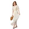 Elegant French Style V-Neck Embroidered Blouse