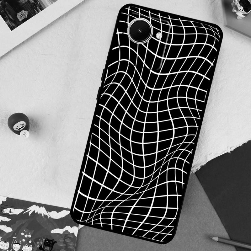 Wavy Grid For Realme GT 7 Pro GT 6 5 6T 10 11 12 13 14 Pro Plus C61 C53 C51 C21Y C25S C75 C55 C67 Case