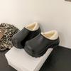 Thick-soled High-heeled Cotton Shoes Cotton Towing Home Cotton Slippers Autumn and Winter Velvet Bag Head Towing Warm Shoes