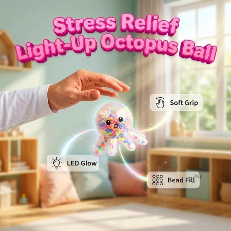 5/10 Pack Fidget Octopus Stress Balls for Adults, Cute Octopus Squishy Fidget Toys for Anxiety Stress Relief,Slow Rise Squishy Toy Gifts