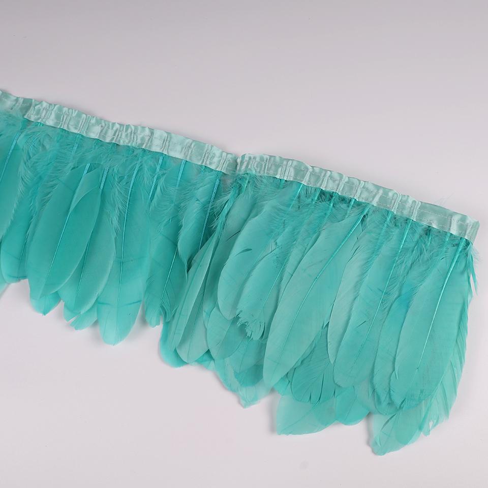 Bordures en Plumes d'Oie Ruban Franges 2 Yards/pièce Couture Artisanat Plume dans Robe Jupe Décoration Murale pour Vêtements de Fête