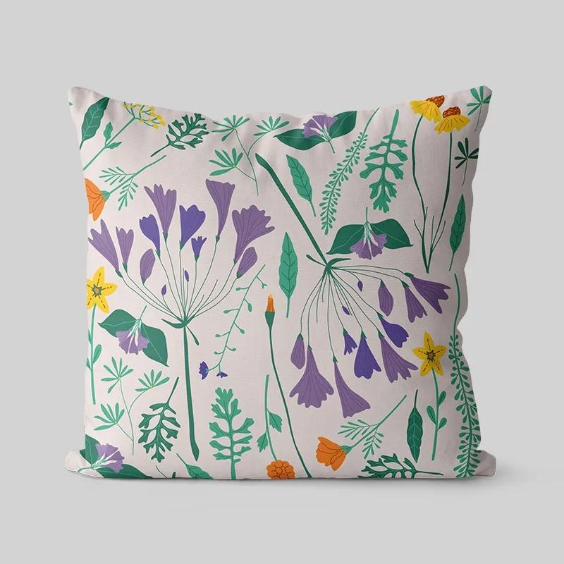 Retro Flower And Bird Pillowcase Dormitory Decoration Office Living Room Sofa Home Pillowcase One Side
