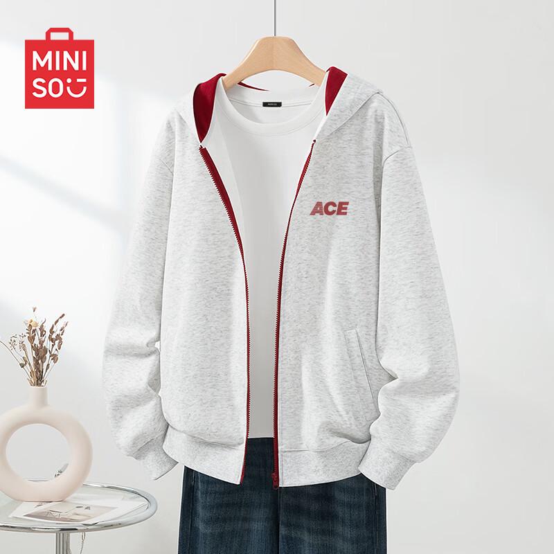 MINISO Men s American Heavyweight Hooded Zipper Sweatshirt XL