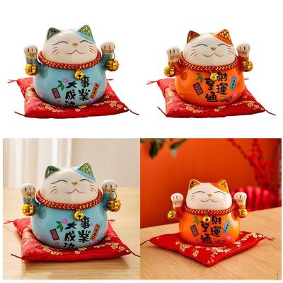 2 Stück, mit Reichtum Glück kommt Japanische Arm kann schwingen Faule liegende Katze Feng Shui Dekoration für