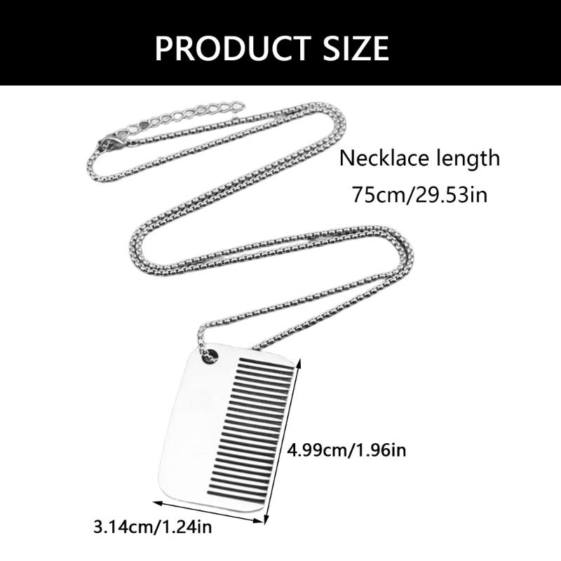 Stylish Comb Pendant Necklace with Comfortable Chain Comfortable Necklace for Youthful Trendsetters and Fashion Lovers