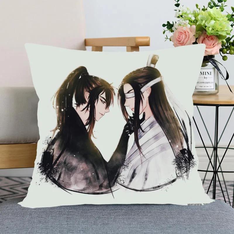 New Arrival Mo Dao Zu Shi Pillow Cover Bedroom Home Office Decorative Pillowcase Square Zipper Pillow Cases Satin Soft No Fade