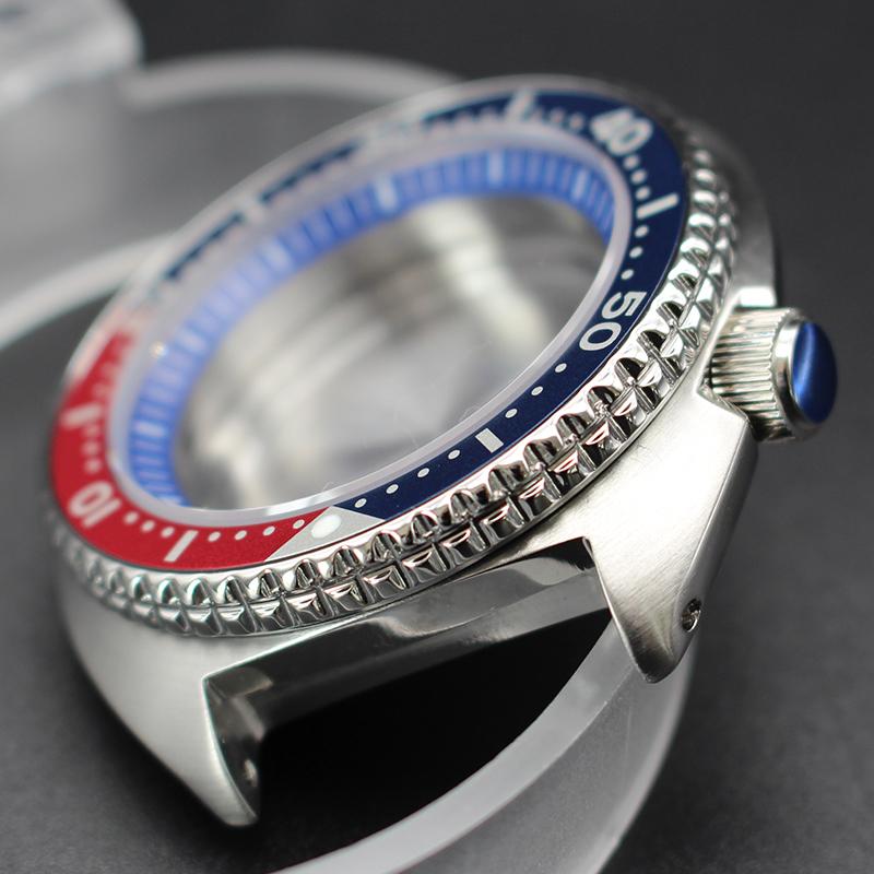 45mm Diving Watch Case 316L Stainless Steel For Turtle Abalone Seiko NH35 NH36 NH38 NH34 Movement 28.5mm Dial Sapphire 120clicks