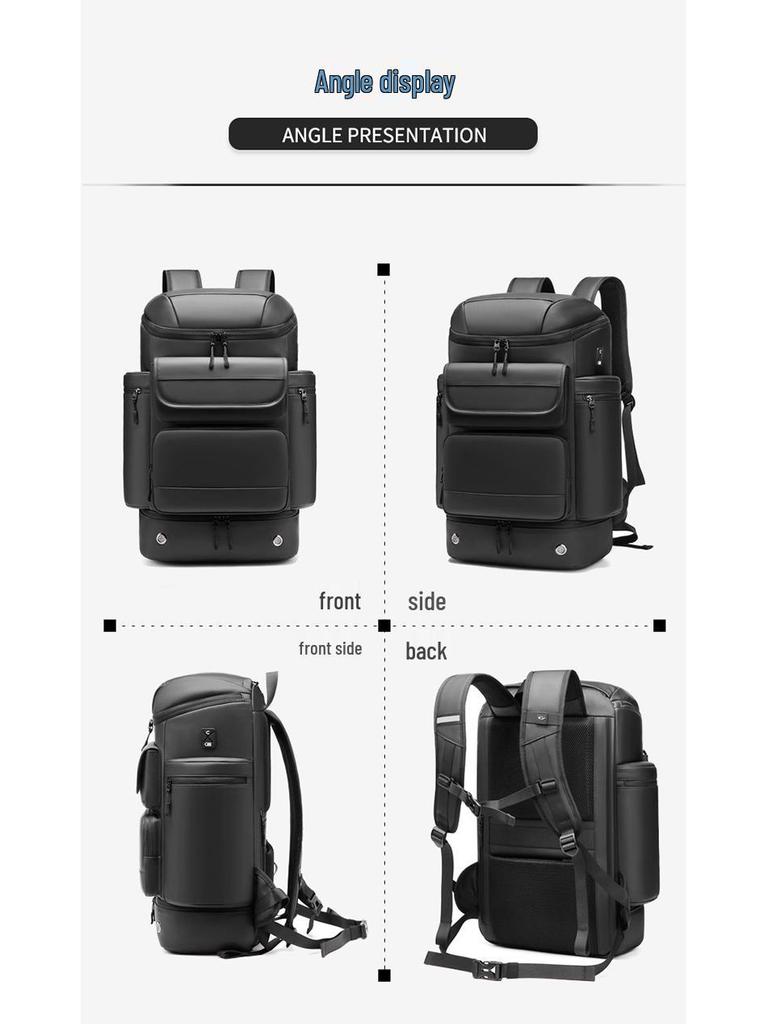 Men's Large Outdoor Sports Backpack - Dual Shoulder, Casual Mountaineering with Logo Print