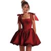 Elegant Bowknot Evening Dress Women Short Party Gown Cocktail Slim Fit Sleeveless Formal Birthday Gala