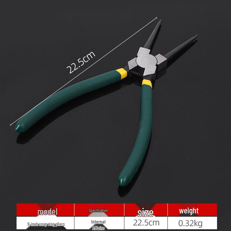 7-inch Snap Ring Pliers with Two-way Straight and Bent Jaws for Internal/External Use - Multi-function Expansion Shaft Holding Tool.