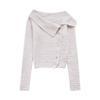 Kaslead New Arrival Women's Clothing Fashion Style Fashion Vacation Style Lapel Long Sleeves Knitting Tops 3991108