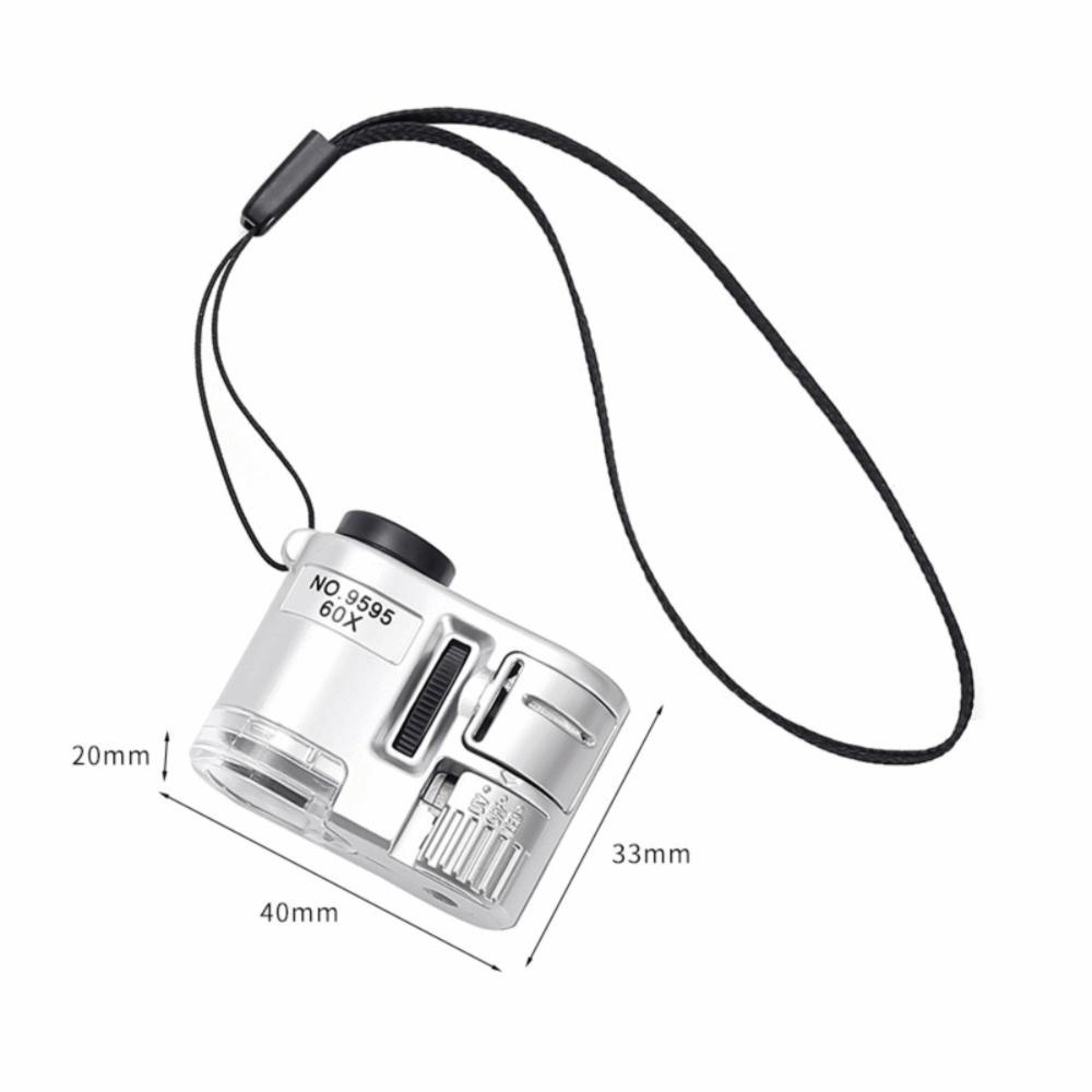 60-fache Vergrößerung Handlupe Beleuchtete Lesehilfe Taschenlupe Mini mit LED-Licht