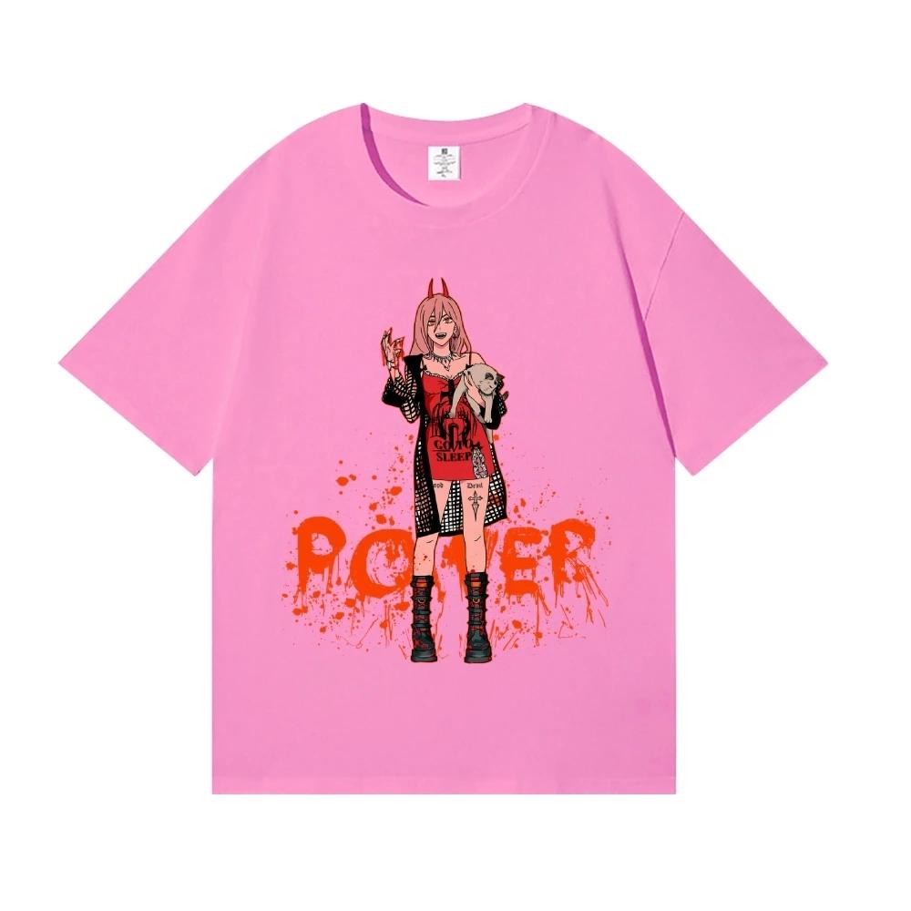 2026 New Chainsaw Man Power Japanese Style Classic Tee High-quality Streetwear T-shirts Suitable for Both Men Women Summer
